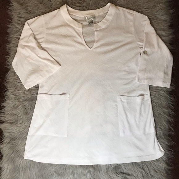 J Valdi White V-Neck Swim Cover-Up  Dress - Picture 2 of 6